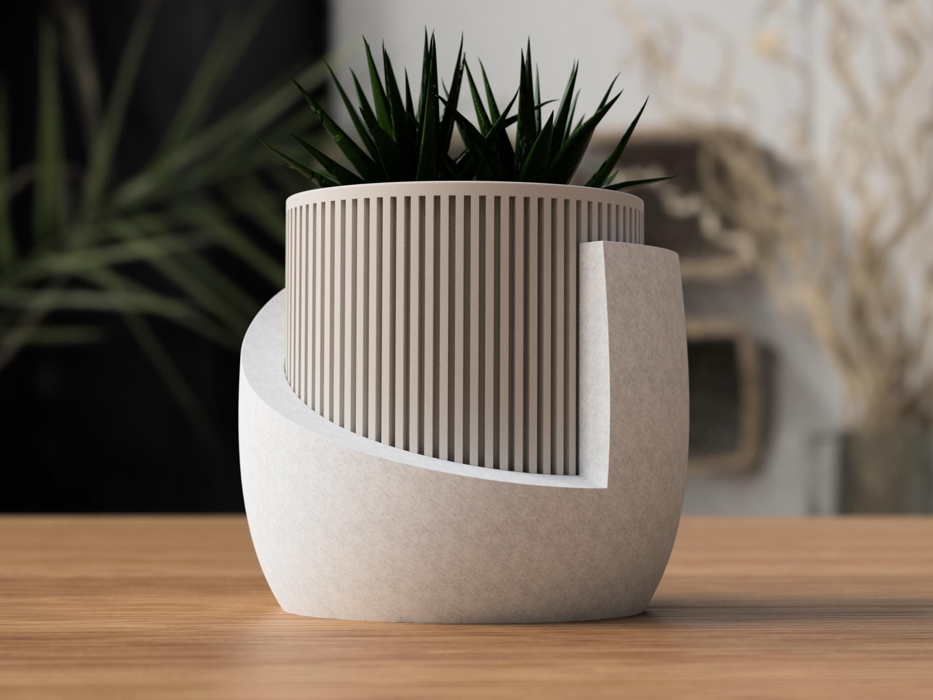 Japandi Planter | Modern Minimalist Indoor Plant Pot | Scandinavian & Japanese Style Decor | Drainage For Houseplants